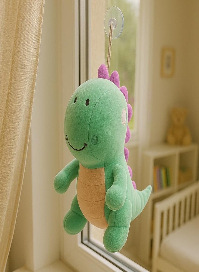 Dimpy Stuff Dino Plush Toy - Green 23 cm (9") - Ultra-Soft Squishy Nursery Decor Children - Image 1